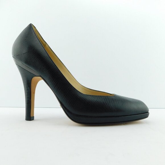 COLE HAAN Collection Nike Air Black Textured Leather Heel Pumps 8.5 - Picture 2 of 9